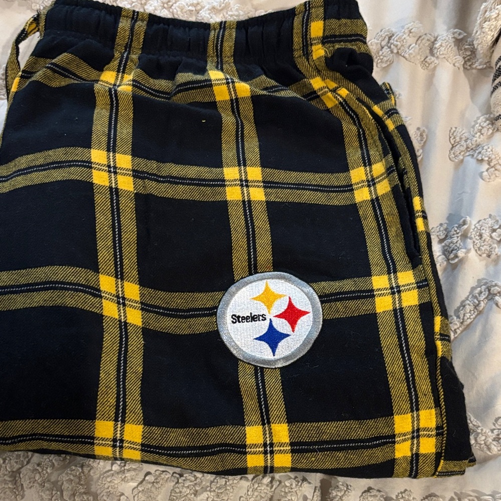 Steelers Plaid Men's lounge pant Black and Yellow
